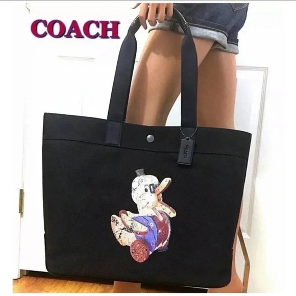 COACH Diaper Bag Shopper or Travel Black Bag Dr Doodle Duck Fisher Price Bag - Picture 3 of 10